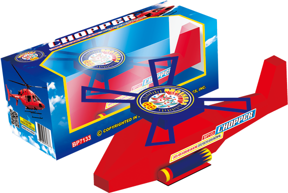 Toy Chopper Fireworks Packaging PNG image