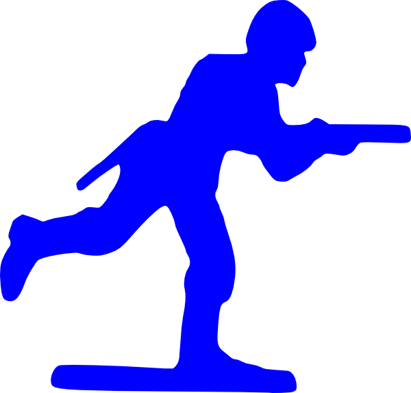 Toy Soldier Silhouette Blue PNG image