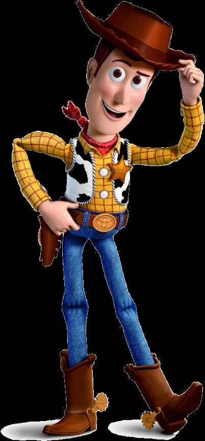 Toy Story Cowboy Character Pose PNG image