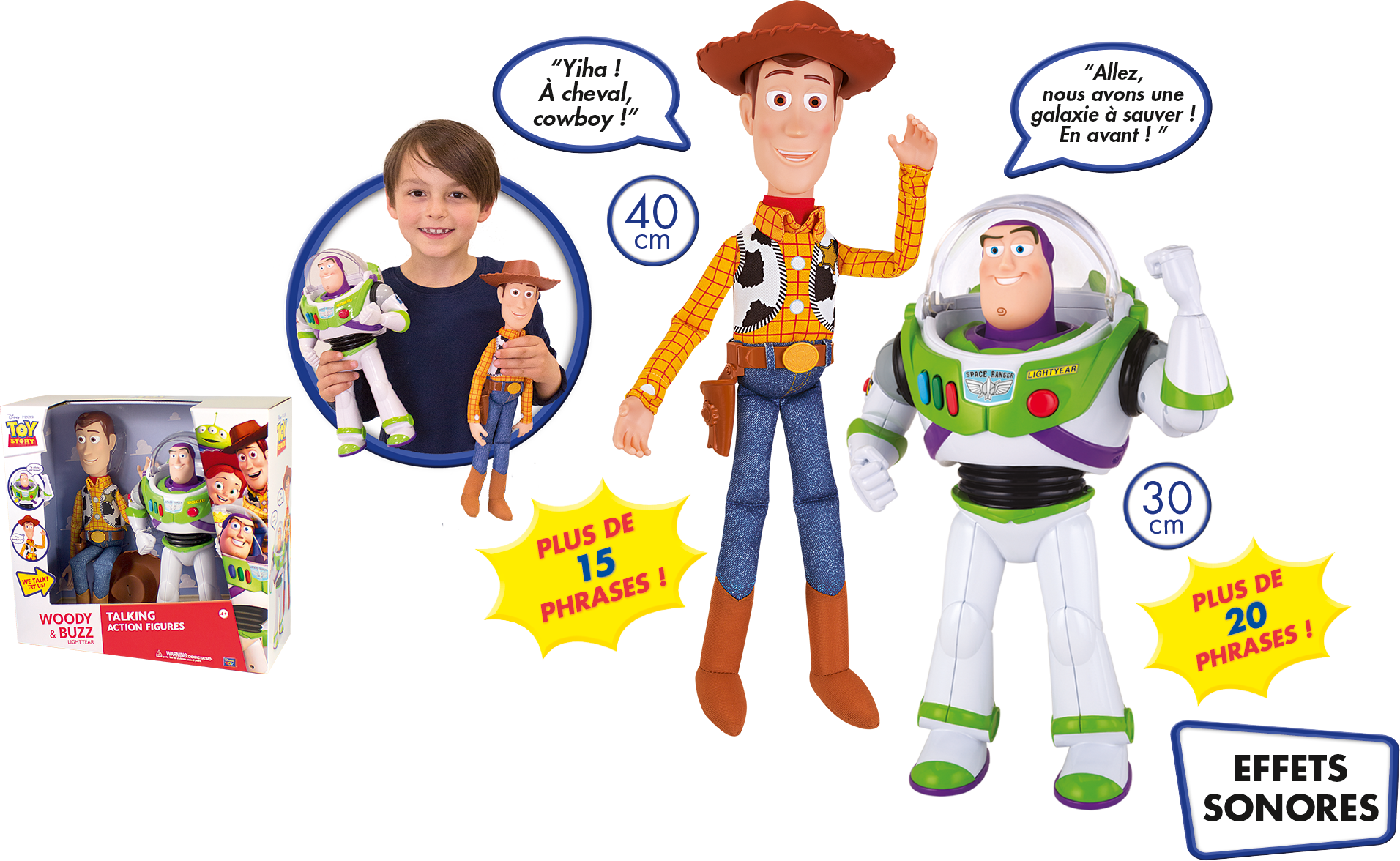 Toy Story Woodyand Buzz Lightyear Figureswith Child PNG image