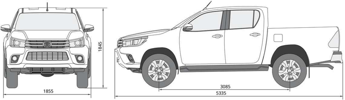 Toyota Pickup Truck Dimensions PNG image