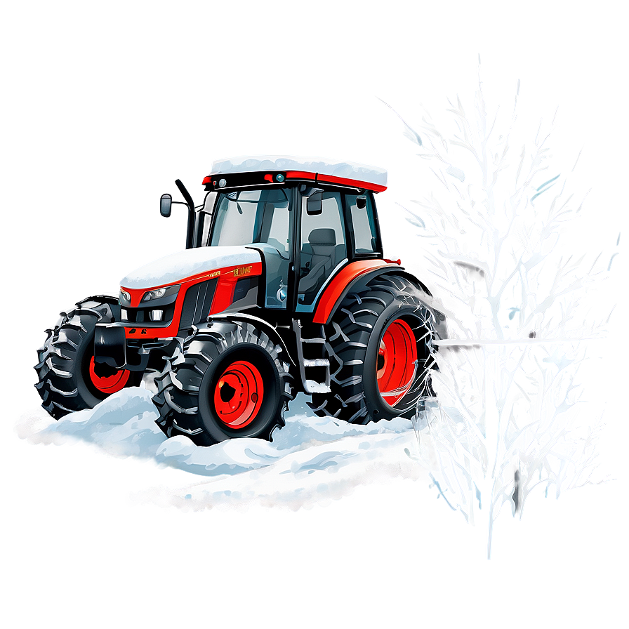 Tractor In Winter Png Qqe12 PNG image