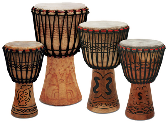 Traditional African Djembe Drums PNG image