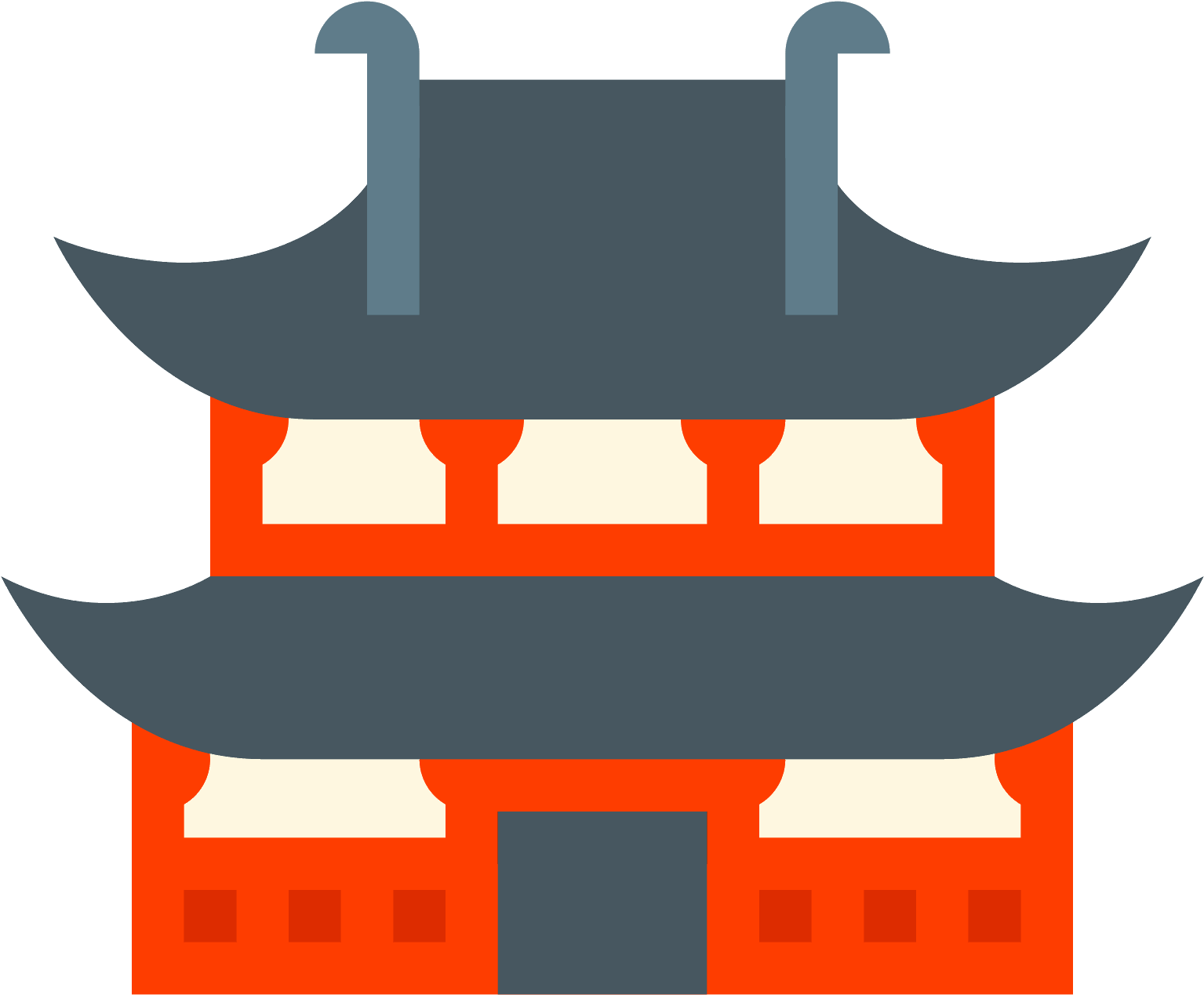 Traditional Asian Temple Illustration PNG image