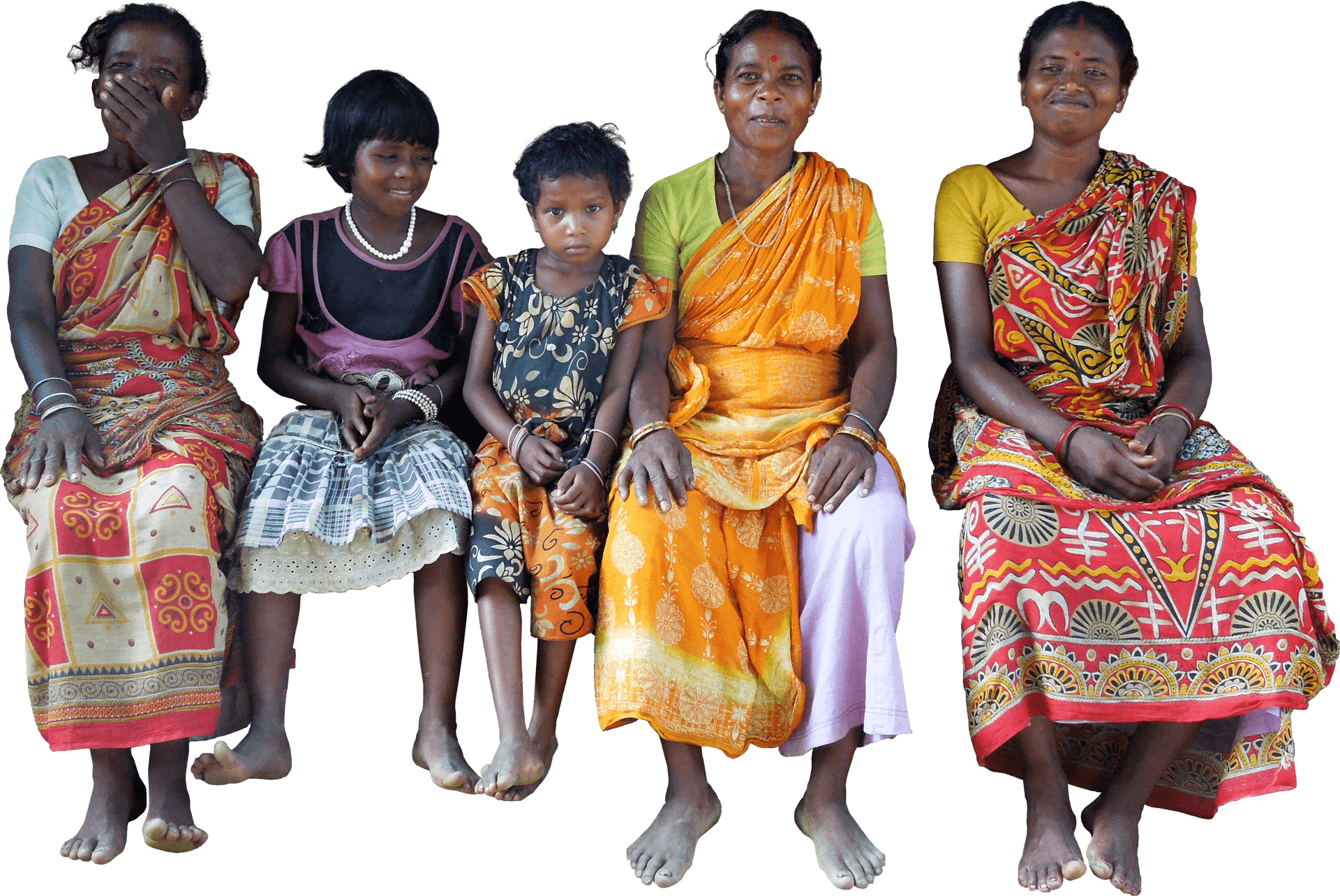 Traditional Attire Group Portrait PNG image