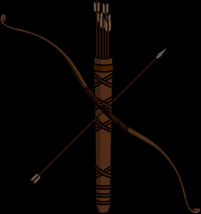 Traditional Bowand Arrow Illustration PNG image