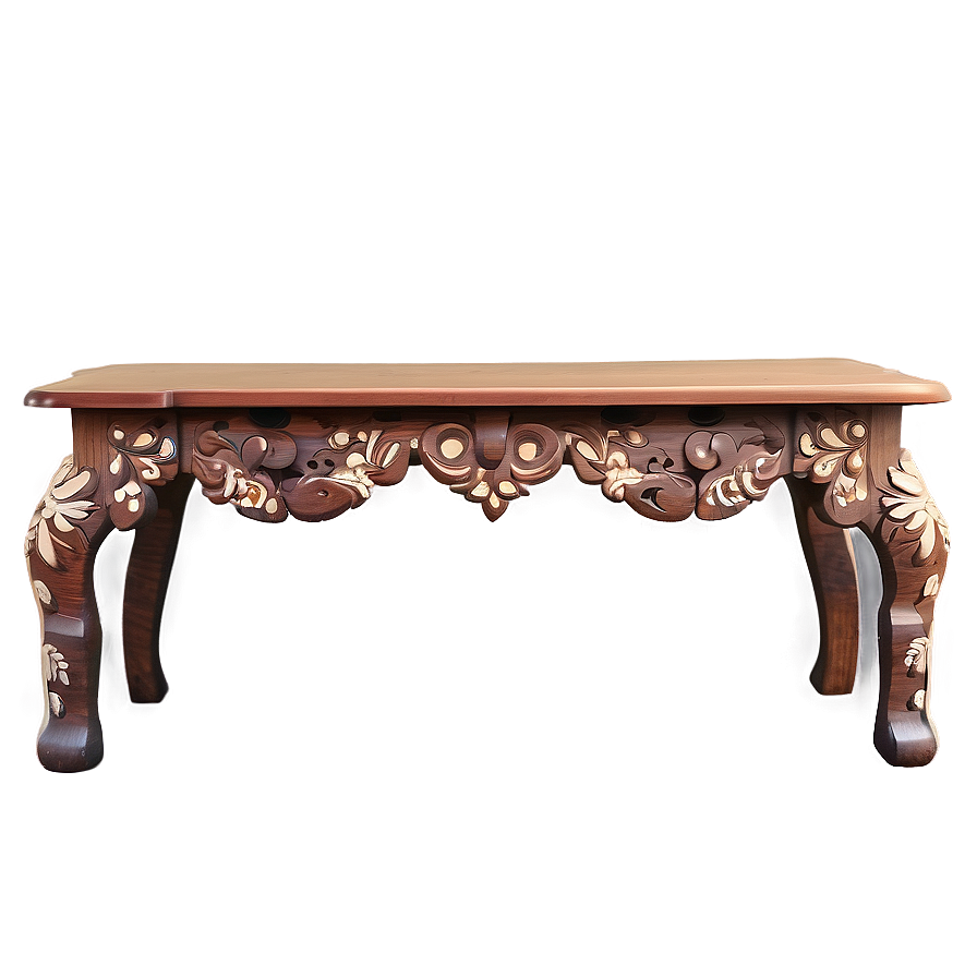 Traditional Carved Wood Table Png 05042024 PNG image