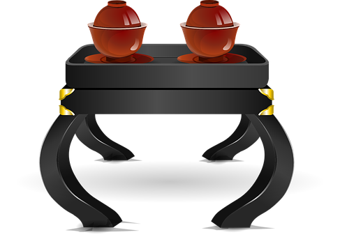 Traditional Chinese Tea Table Vector PNG image