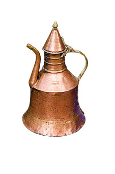 Traditional Copper Coffee Pot PNG image