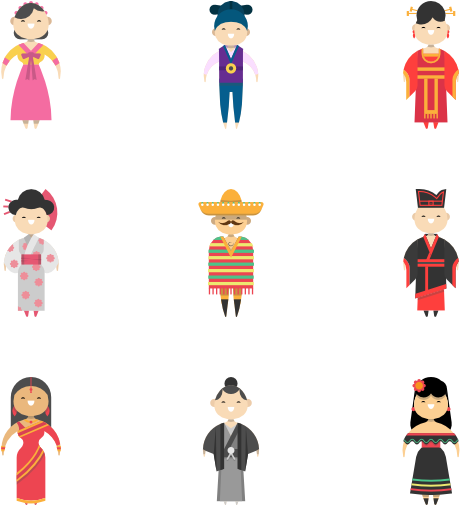 Traditional Cultural Attire Icons PNG image