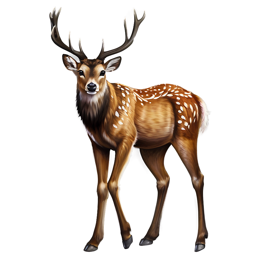 Traditional Deer Painting Png Iqi PNG image