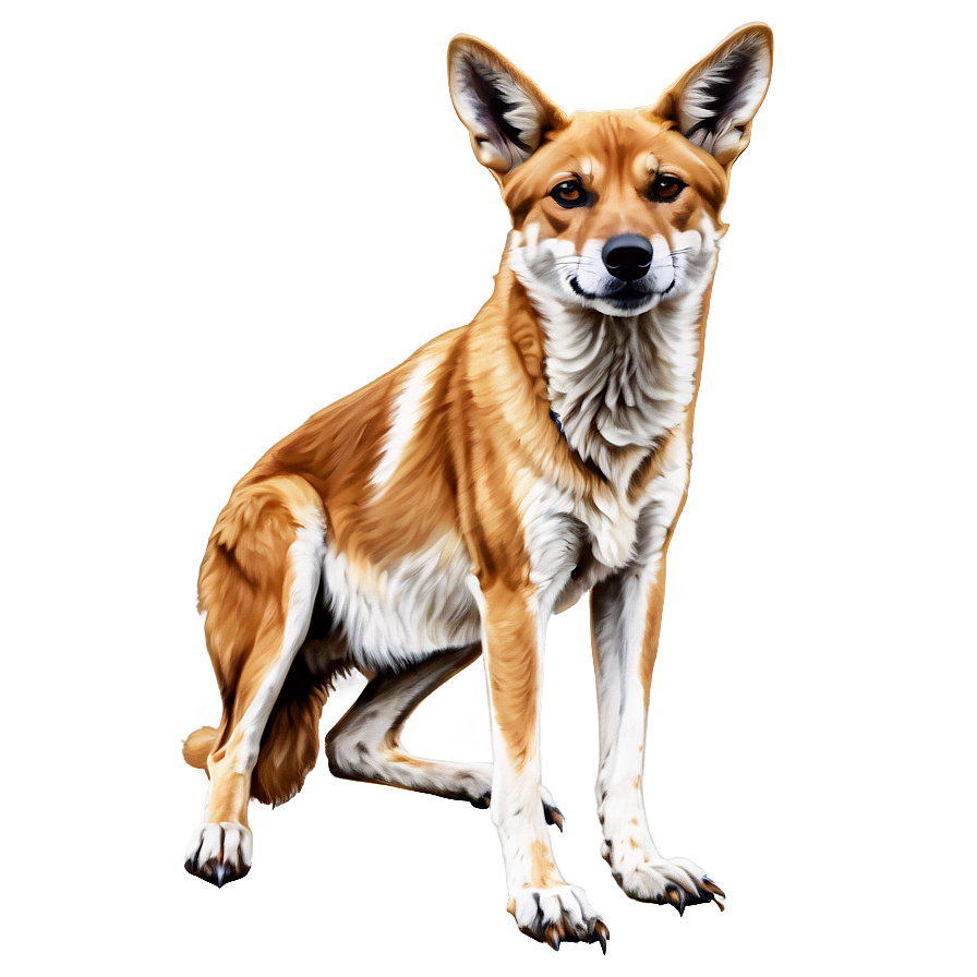 Traditional Dingo Painting Png Owo PNG image