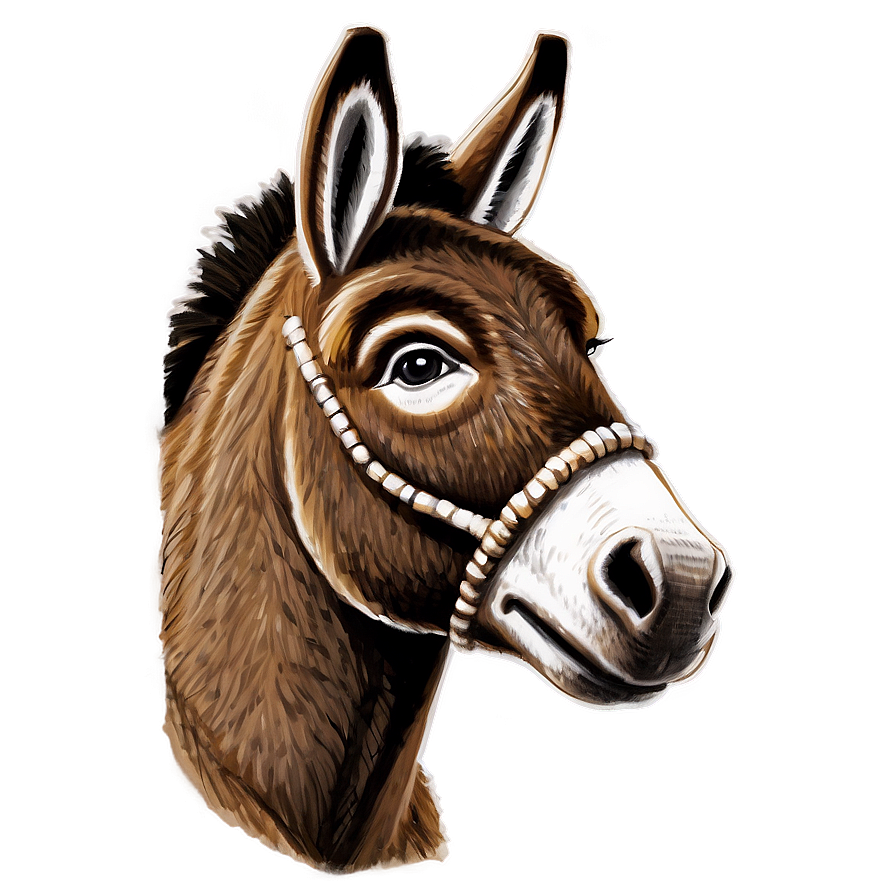 Traditional Donkey Drawing Png 05232024 PNG image