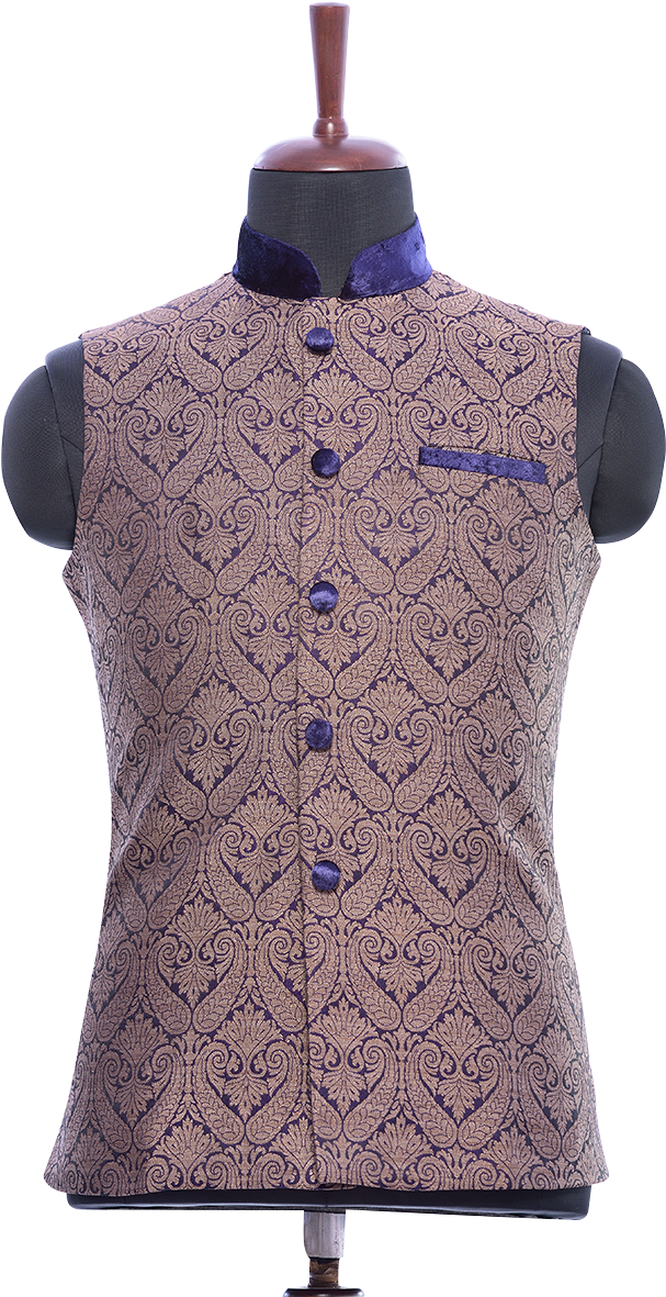 Traditional Embroidered Kurta Vest PNG image