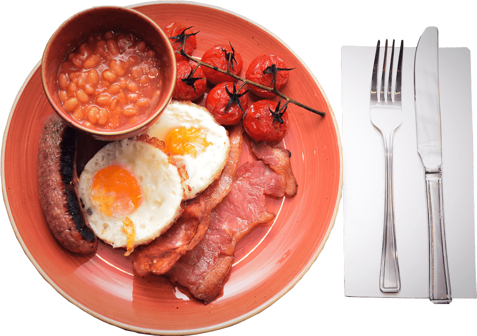 Traditional English Breakfast Plate PNG image