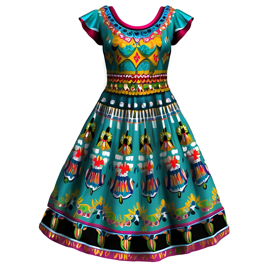 Traditional Fiesta Dress Png 06202024 PNG image