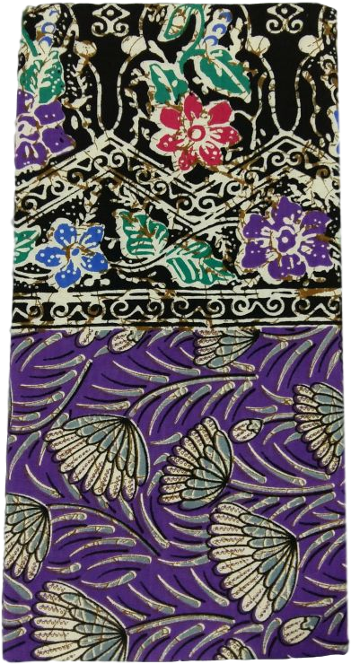 Traditional Floral Batik Fabric Pattern PNG image