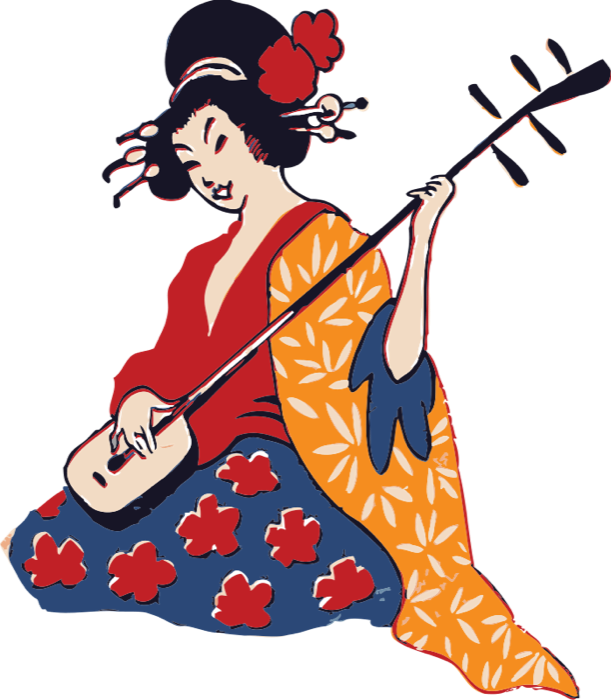 Traditional Geisha Artwork PNG image