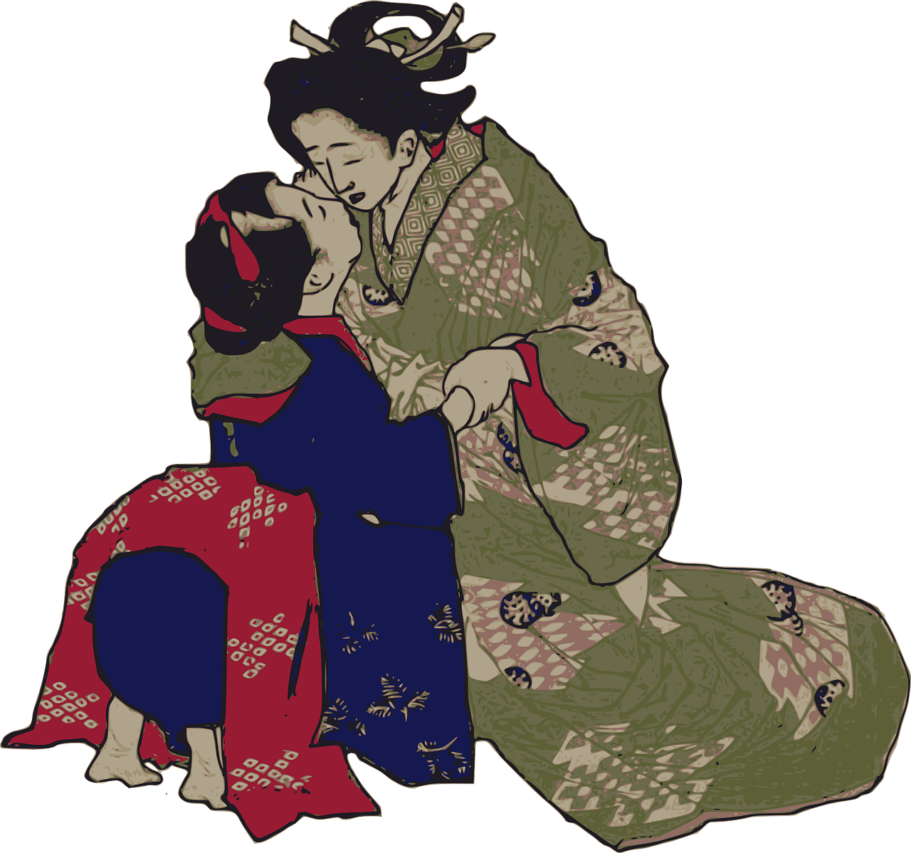Traditional Geisha Artwork PNG image