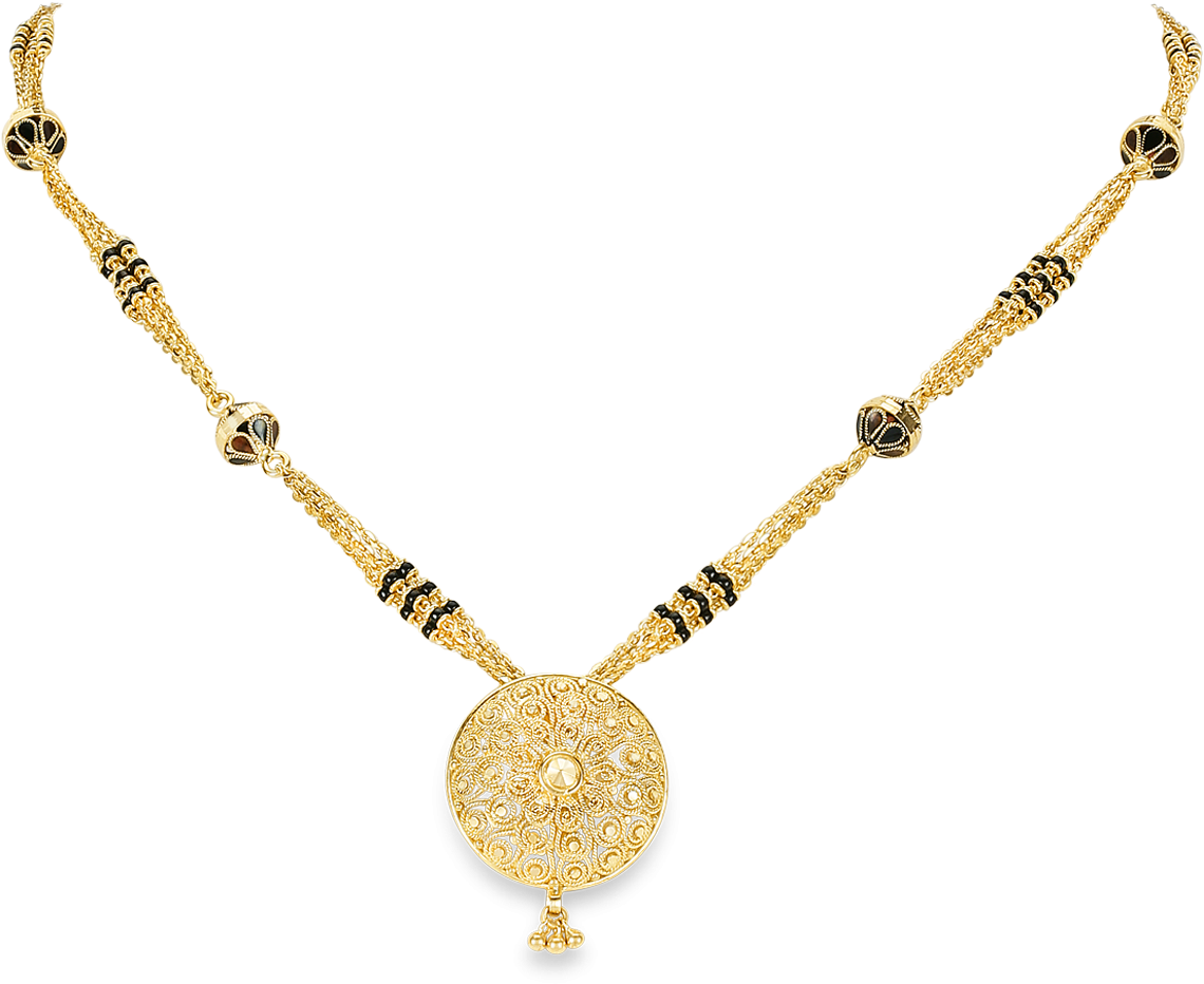 Traditional Gold Mangalsutra Design PNG image