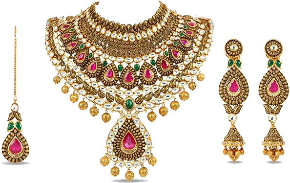 Traditional Gold Plated Jewelry Set PNG image