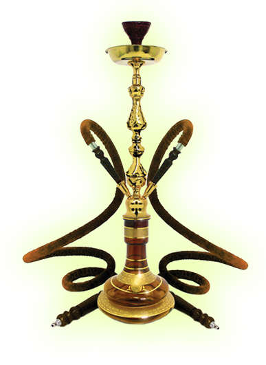 Traditional Golden Hookahwith Four Hoses PNG image
