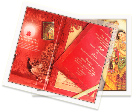 Traditional Hindu Wedding Invitation Card PNG image