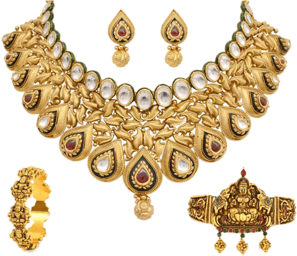 Traditional Imitation Jewellery Set PNG image