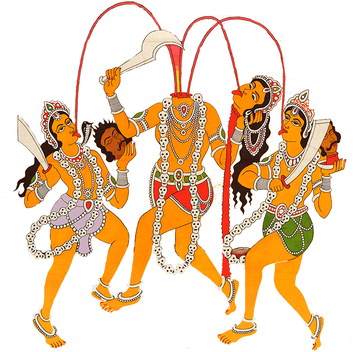 Traditional Indian Art Hanuman Fighting PNG image
