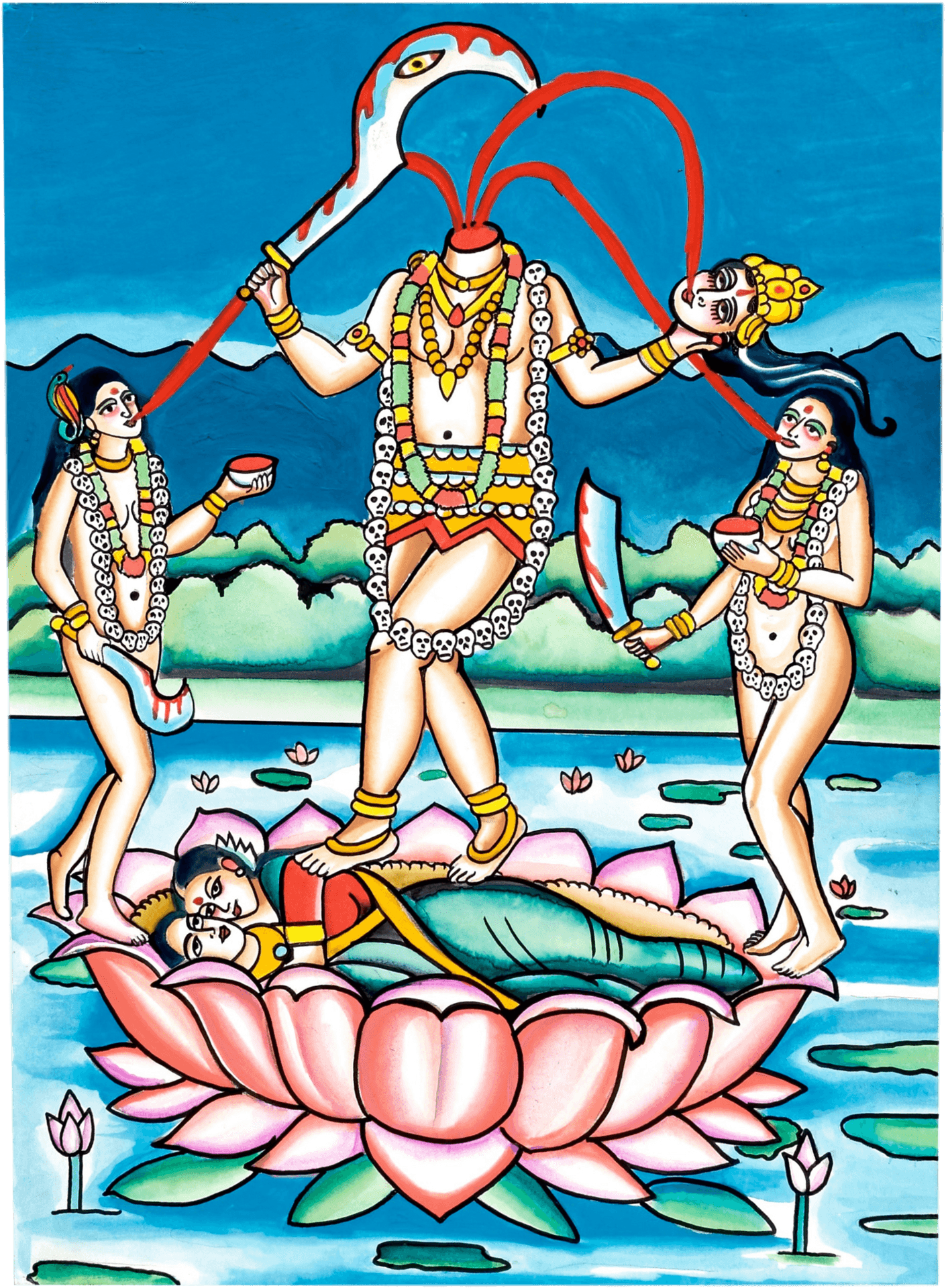 Traditional Indian Artwork Lotus Throne PNG image