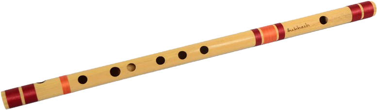 Traditional Indian Bansuri Flute PNG image