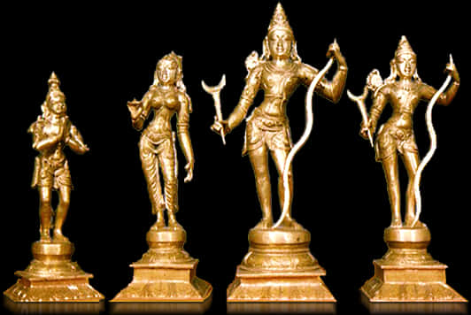 Traditional Indian Bronze Statues PNG image