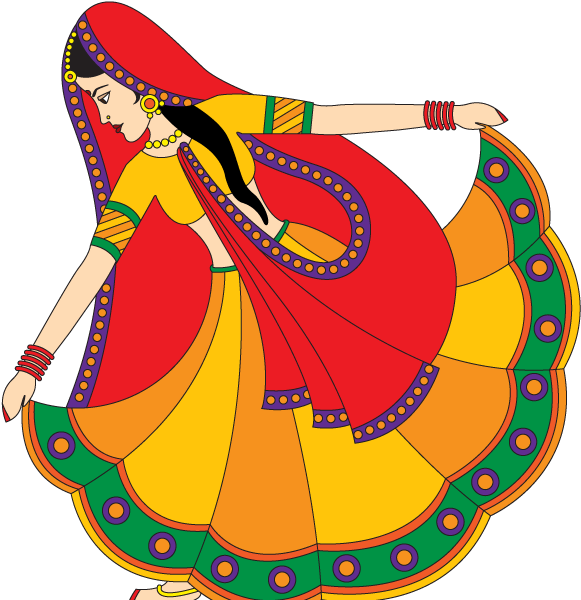 Traditional Indian Dance Illustration PNG image