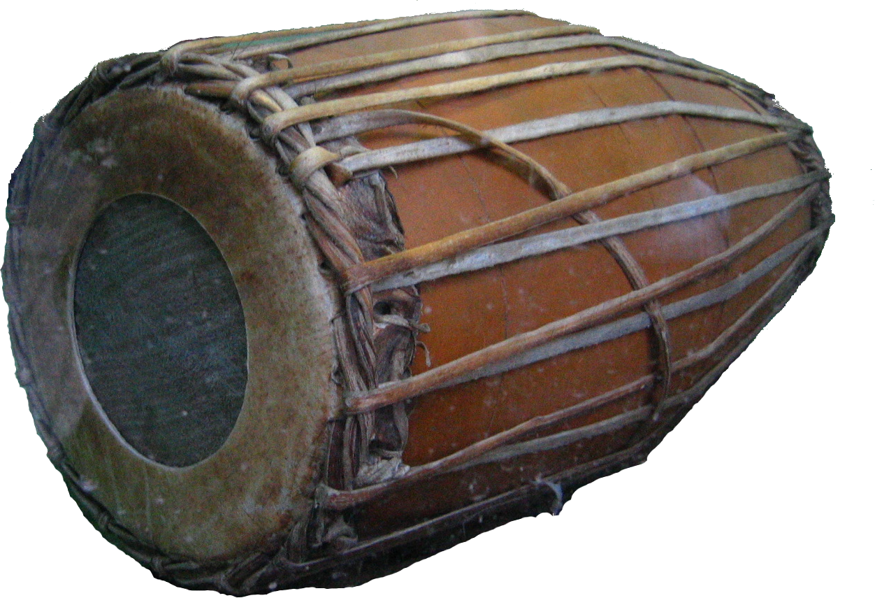 Traditional Indian Dhol Drum PNG image