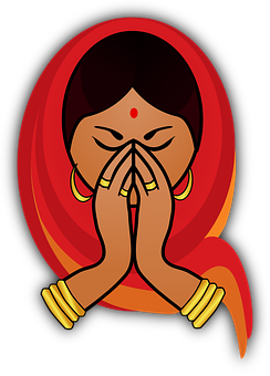 Traditional Indian Girl Greeting PNG image
