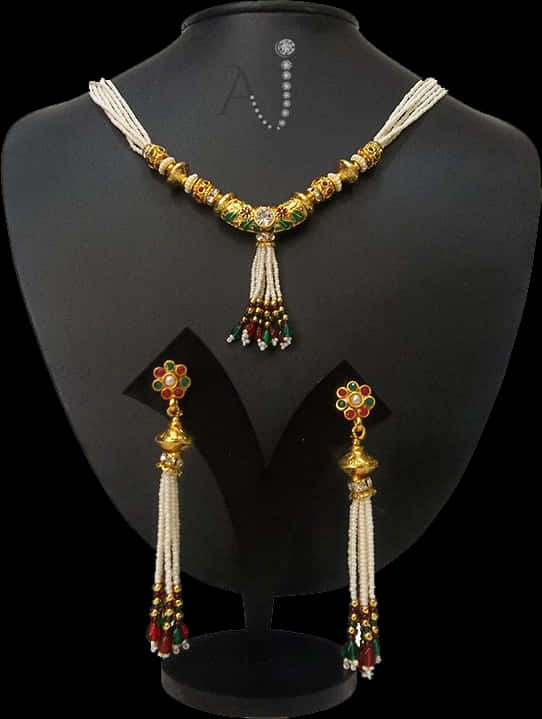 Traditional Indian Jewellery Set PNG image