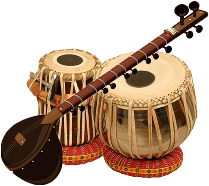 Traditional_ Indian_ Musical_ Instruments PNG image