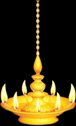 Traditional Indian Oil Lamp PNG image