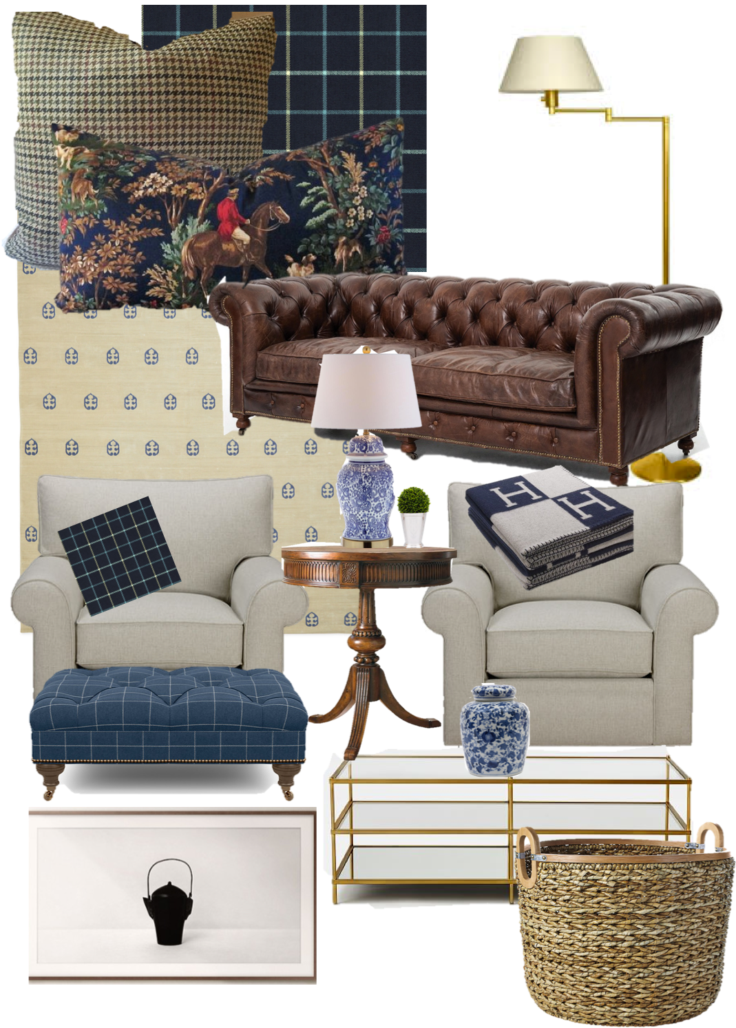 Traditional Living Room Furniture Collection PNG image