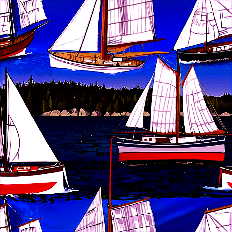 Traditional Maine Sailboats Png 06202024 PNG image