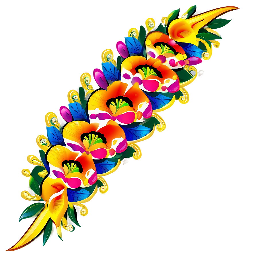 Traditional Mexican Floral Patterns Png 06202024 PNG image