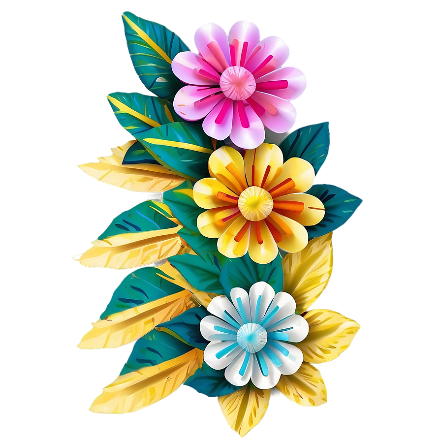 Traditional Mexican Paper Flowers Png 06202024 PNG image