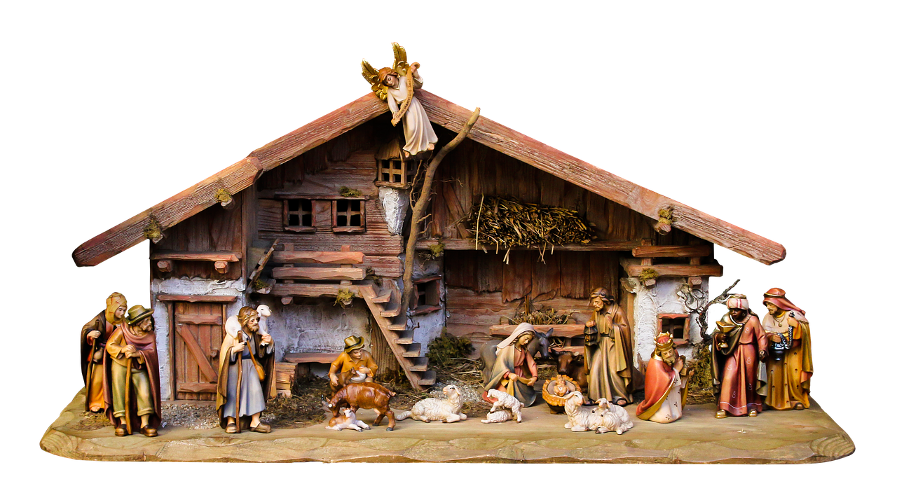 Traditional Nativity Scene Christmas Display PNG image