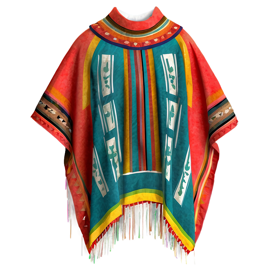 Traditional Poncho Design Png 41 PNG image