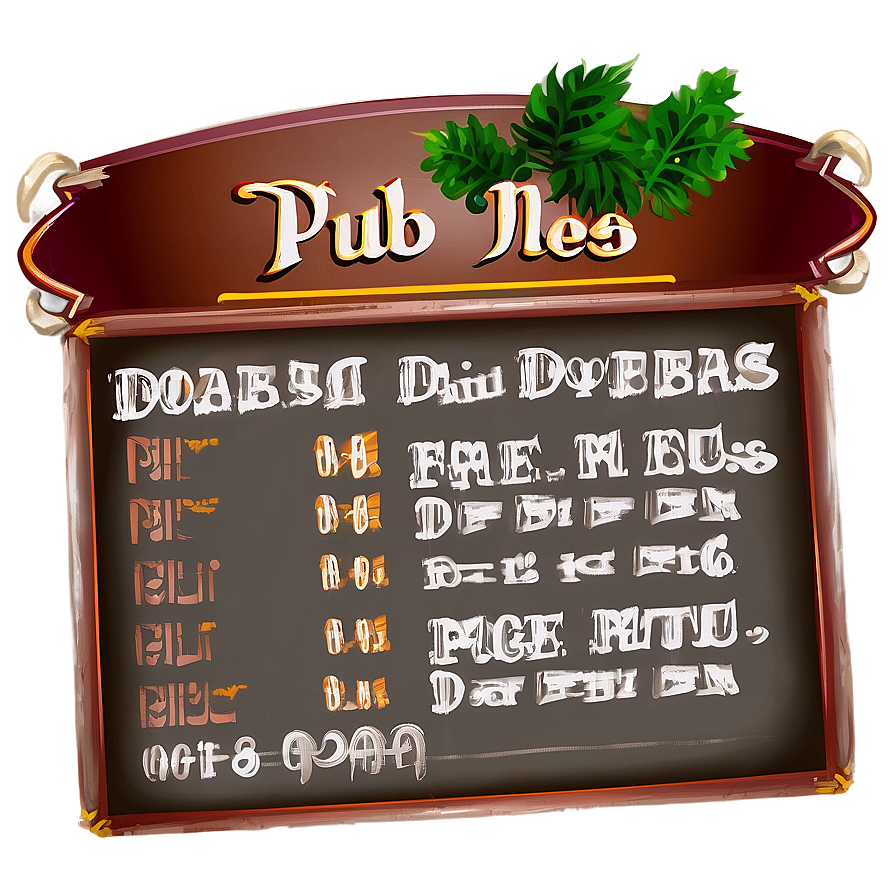 Traditional Pub Menu Png 05242024 PNG image