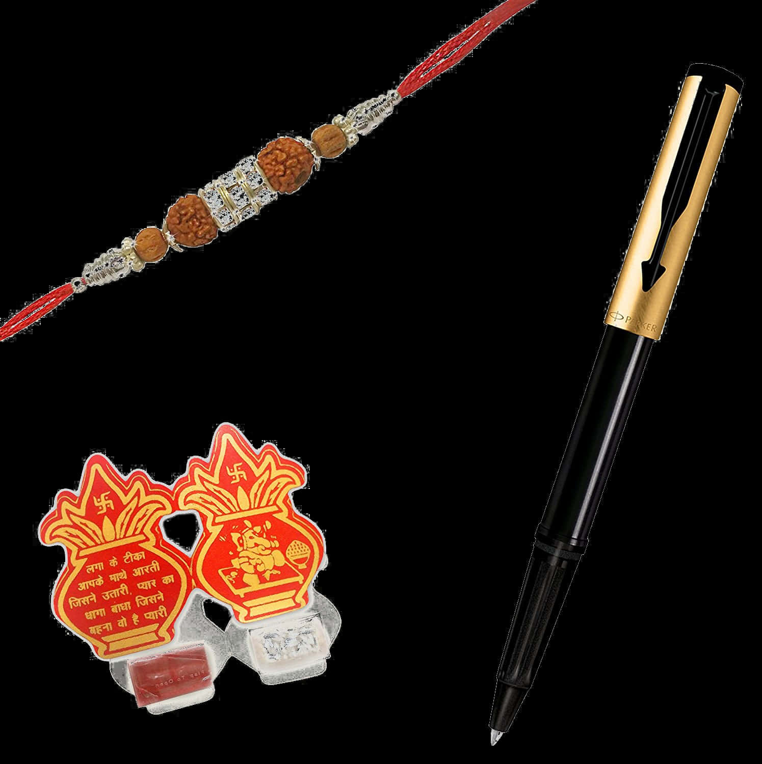 Traditional Rakhiand Pen Set PNG image