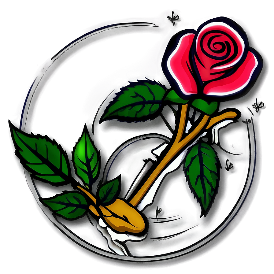 Traditional Rose Tattoo Artwork Png 72 PNG image