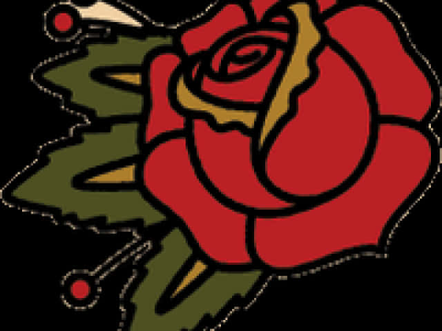 Traditional Rose Tattoo Design PNG image