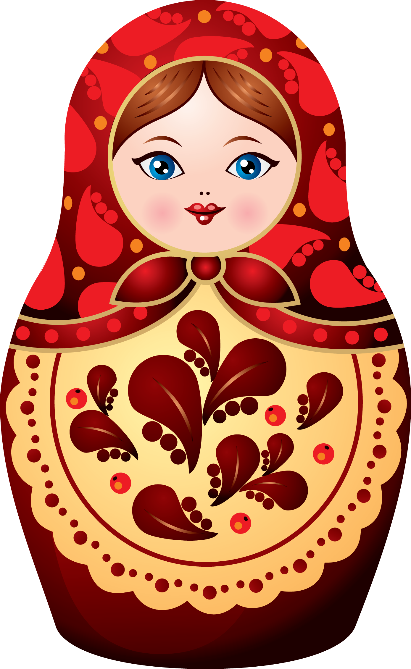 Traditional Russian Matryoshka Doll PNG image