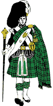 Traditional Scottish Highlander Illustration PNG image